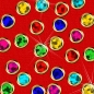 Preview: Stickerbogen Polka Dots / Polka Stippen Glitter silber