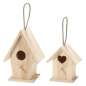 Preview: Hobbyfun Holz-Vogelhäuschen 13 x 11 x 19 cm