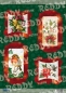 Preview: Reddy Cards Stanzbogen Glocken, Blumen, Rotkehlchen gold-laminiert, 4 Motive