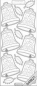 Preview: Stickerbogen 10 x 23 cm Flitter transparent Glocken Gold
