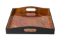 Preview: Caspari Tablett Lack Lacquer Square Tray Fuchsia Jaipur
