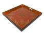 Preview: Caspari Tablett Lack Lacquer Square Tray XL Fuchsia Jaipur