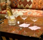 Preview: Caspari Tablett Lack Lacquer Square Tray XL Fuchsia Jaipur