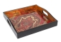 Preview: Caspari Tablett Lack Lacquer Square Tray Crimson Jaipur