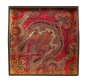 Preview: Caspari Tablett Lack Lacquer Square Tray Crimson Jaipur