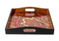 Preview: Caspari Tablett Lack Lacquer Square Tray Crimson Jaipur