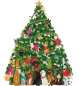 Preview: Caspari 3D Adventskalender Caroling Pets Christmas Tree
