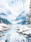 Preview: Ciao Bella Reispapier Rice Paper A5 Set aus 8 einzelnen Papieren Winter Wonderland