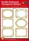 Preview: Double Embossed Transparent Gold Sticker Frames Rahmen