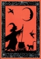 Preview: Caspari Lack Grußkarte mit Umschlag Halloween Hexe