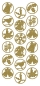 Preview: Stickerbogen 10 x 23 cm Christmas Round 2 gold