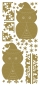 Preview: Stickerbogen 10 x 23 cm Owls gold
