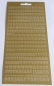 Preview: Stickerbogen 10 x 23 cm Buchstaben klein / Zahlen gold