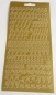 Preview: Stickerbogen 10 x 23 cm Buchstaben klein gold