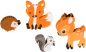 Preview: BRUNNEN Radierer Reh und Eichhörnchen