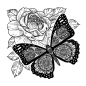 Preview: Crafty Individuals Butterfly and Rose Unmounted Rubber Stamps