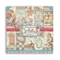 Preview: Stamperia Extra Small Pad 6 x 6 Inch mit 10 doppelseitig bedruckten Papieren Alice through the Looking Glass