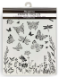 Preview: Stamperia Thick Stencil Schablone 20 x 25 cm Lavender Butterflies