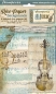 Preview: Stamperia Rice Paper Reis Papier A6 Set mit 8 Stück Backgrounds Music