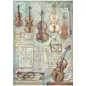 Preview: Stamperia Printed 6 Rice Paper A4 Selection for Art and Craft Reis Papier Symphony