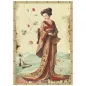 Preview: Stamperia Printed Mini Rice Paper A6 Reispapier for Art and Craft Oriental Garden