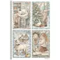 Preview: Stamperia Printed 6 Rice Paper  A4 Selection for Art and Craft White Christmas