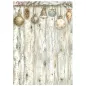 Preview: Stamperia Printed 8 Rice Paper A6 Backgrounds Selection for Art and Craft Reispapier White Christmas