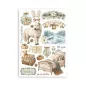 Preview: Stamperia Printed Washi Pad for Art and Craft A5 8 Sheets White Christmas