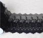 Preview: Bestickter matter Tüll mit Blumen pro Meter schwarz