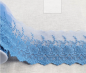 Preview: Bestickter matter Tüll mit Blumen pro Meter lavendelblau