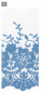 Preview: Bestickter matter Tüll mit Blumen pro Meter lavendelblau