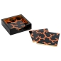 Preview: Caspari Glasuntersetzer Lack Set mit 4 Stück im Halter The Coral Sea Lacquer Coaster Set