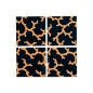 Preview: Caspari Glasuntersetzer Lack Set mit 4 Stück im Halter The Coral Sea Lacquer Coaster Set