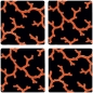 Preview: Caspari Glasuntersetzer Lack Set mit 4 Stück im Halter The Coral Sea Lacquer Coaster Set