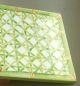 Preview: Caspari Glasuntersetzer Lack Set mit 4 Stück im Halter Lacquer Coaster in Holder Green Trellis