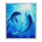 Preview: Crystal Art Kristallkunst Bilderrahmen mit silberfarbigem Rahmen CAM-12 Dolphin Dance