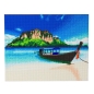 Preview: Craft Buddy CAK-A95L Framed Crystal Art Holzrahmen Tropical Beach Boat