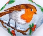 Preview: Craft Buddy CSCU2-WROB Cross Stitch Cushion Kit Kreuzstich Sticken Kissen Winter Robin