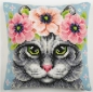 Preview: Craft Buddy CSCU2-FCAT Cross Stitch Cushion Kit Kreuzstich Sticken Kissen Pretty Kitten