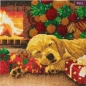 Preview: Craft Buddy CAK-A166M Framed Crystal Art Holzrahmen Sleeping Labrador Pup
