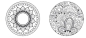 Preview: Ziermedaillon platin 33 mm Durchmesser