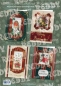 Preview: DeLuxe Kartenset für 4 Karten mit floralen Weihnachtsmotiven