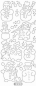 Preview: LeSuh Stickerbogen 10 x 23 cm Transparent Schneemänner Glitter Silber
