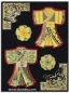 Preview: MD Sticker transparent Blumen mit Schmetterlingen gold