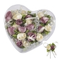 Preview: Satin-Rosen mit Band rosenholz-creme ca. 3 cm