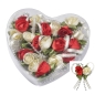 Preview: Satin-Rosen mit Band rot-creme ca. 3 cm