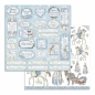 Preview: Stamperia Doppelseitiges Papier Winter Tales Tags and Frames