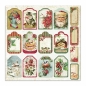 Preview: Stamperia Doppelseitiges Papier Classic Christmas Tag