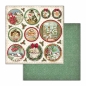 Preview: Stamperia Doppelseitiges Papier Classic Christmas Rounds