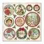 Preview: Stamperia Doppelseitiges Papier Classic Christmas Rounds